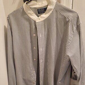 Polo Ralph Lauren, Men's button down (black / white stripes), great condition!